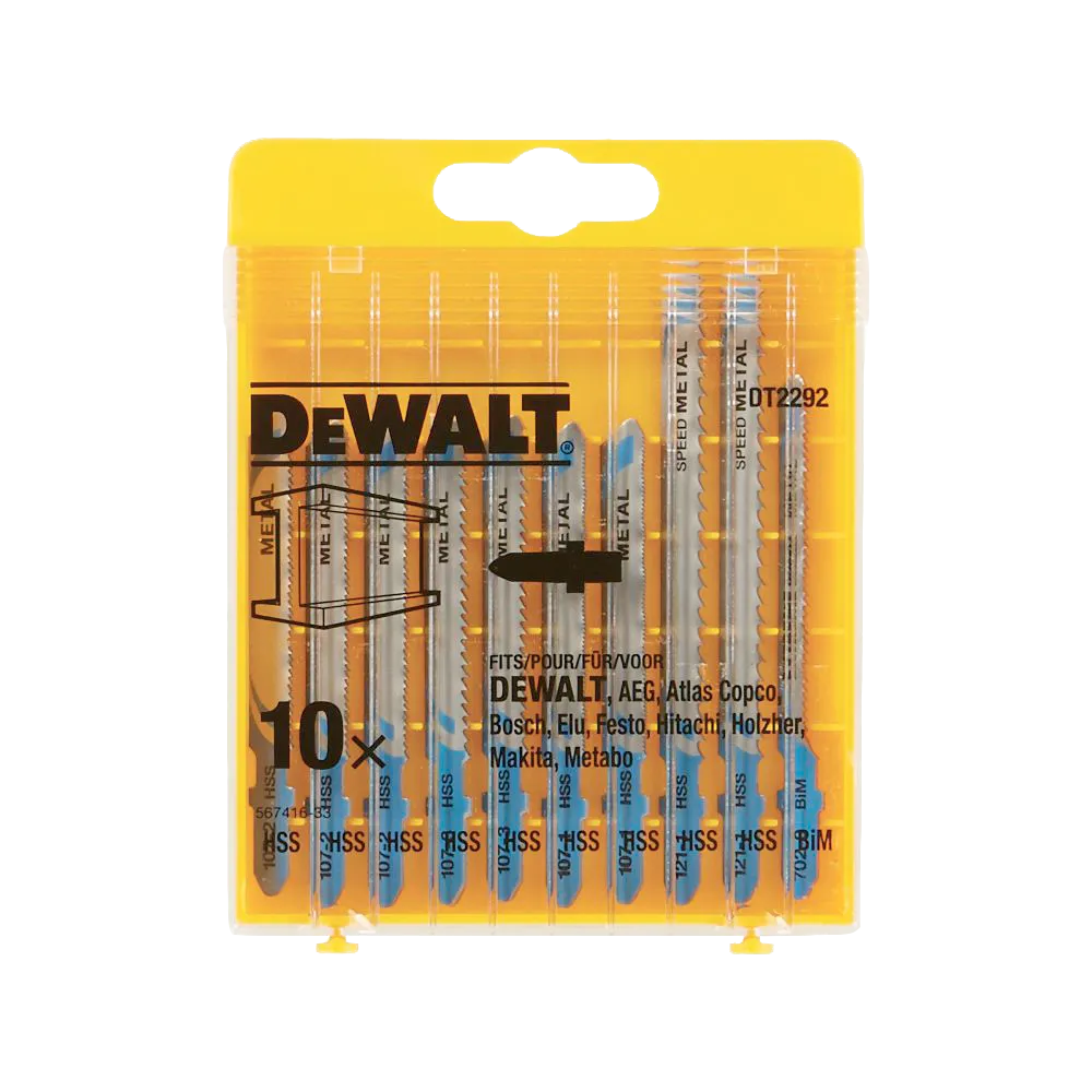 Набор пилок для лобзика по металлу (10 шт.) DeWALT DT2292-QZ