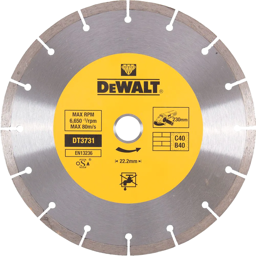 Диск алмазный универсальный 230х2,3х22.2мм сегментный DeWALT  DT3731-QZ