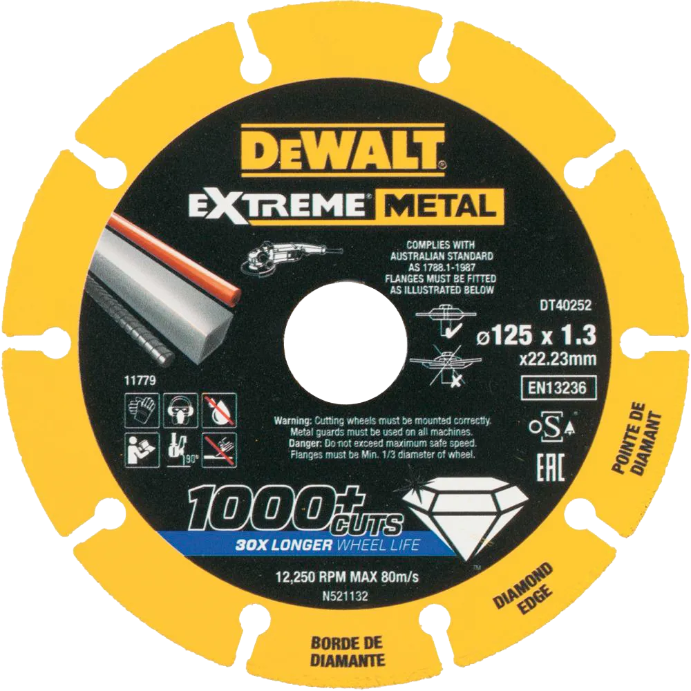 Диск алмазный по металлу 125х1.3х22.2мм сегментный DeWALT  DT40252-QZ
