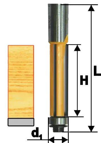 Фреза кромочная прямая d=12,7*25, хв.8  ЭНКОР (10651/46191)