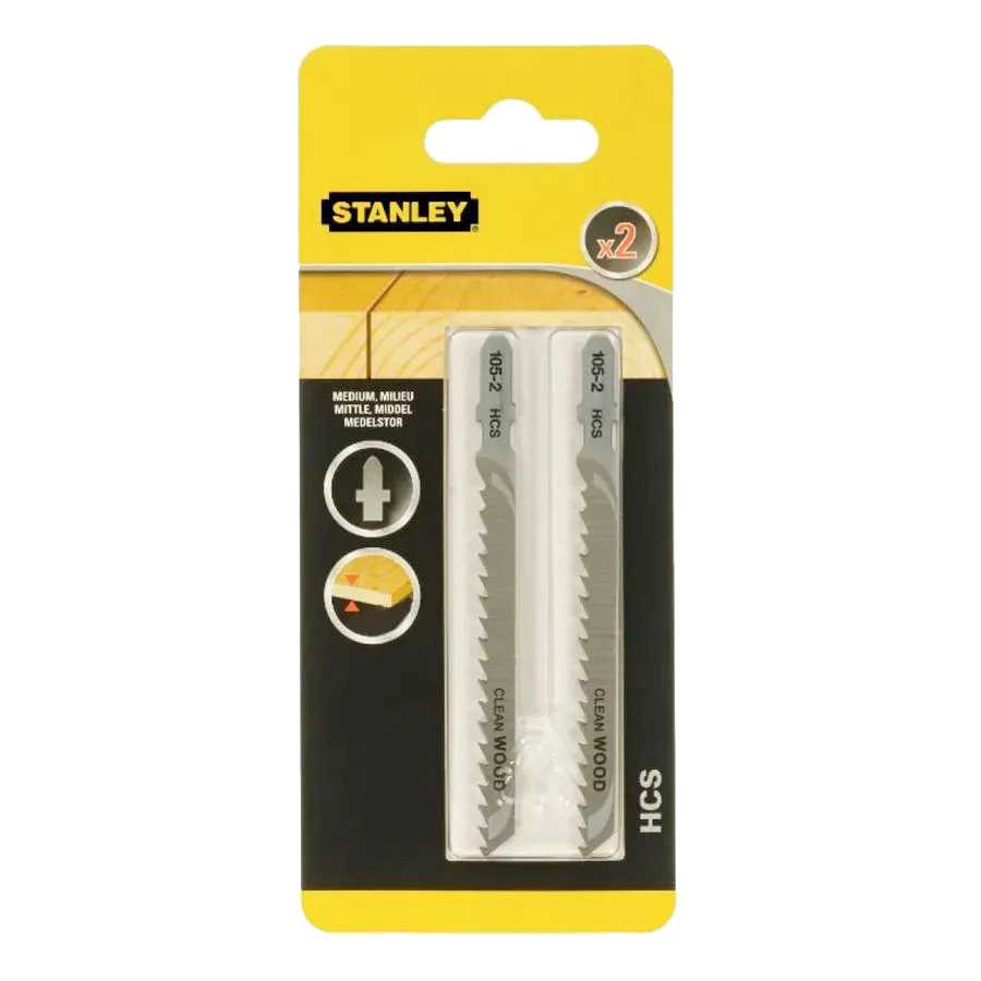 Пилка для лобзика по дереву 100х68мм HCS 2шт STANLEY STA21062-XJ