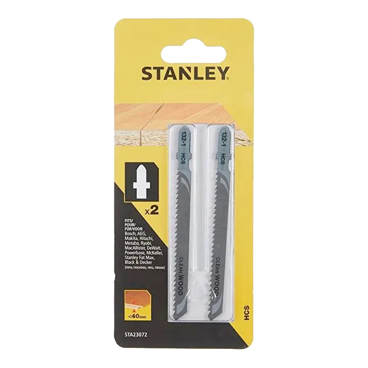 Пилка для лобзика по дереву 100х74мм HCS 2шт STANLEY STA23072-XJ