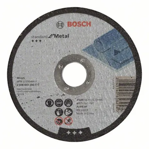 Диск отрезной по металлу 125х2.5х22 прям.Standart BOSCH