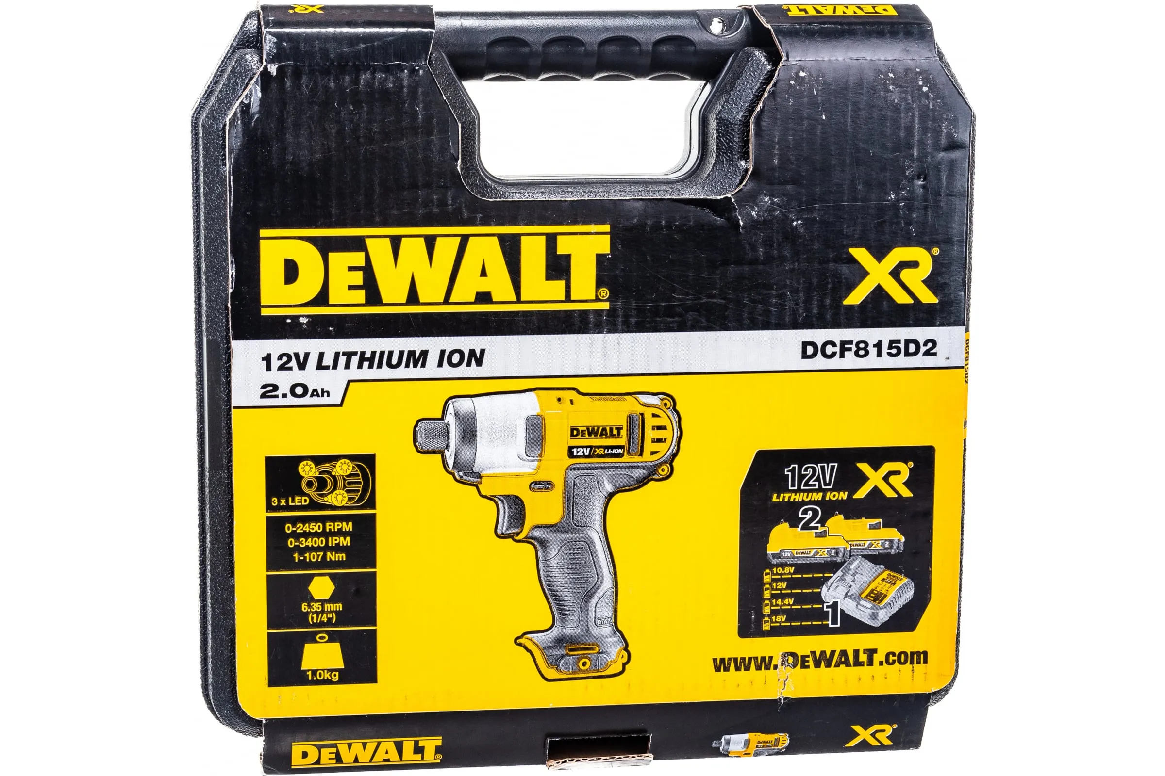 Акк. дрель шуруповерт 10.8В DCF815D2 DeWALT DCF815D2-QW