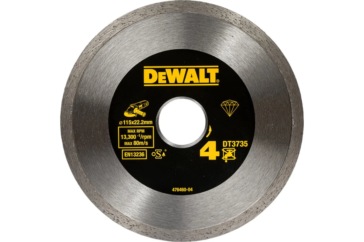 Диск алмазный по керамике 115х1.6х22.2мм сплошной DeWALT  DT3735-XJ
