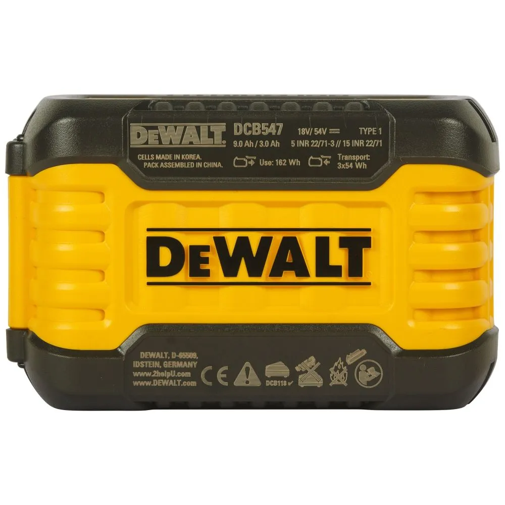 Аккумулятор 54/18В Li-Ion 9Ач DCB547 DeWALT DCB547-XJ