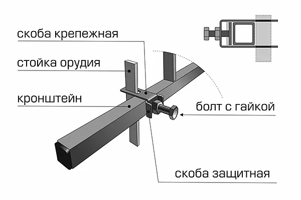 Окучник 2-х рядный ОРД-16 (СТОЙКА 16мм) (раздвижной) (красный)
