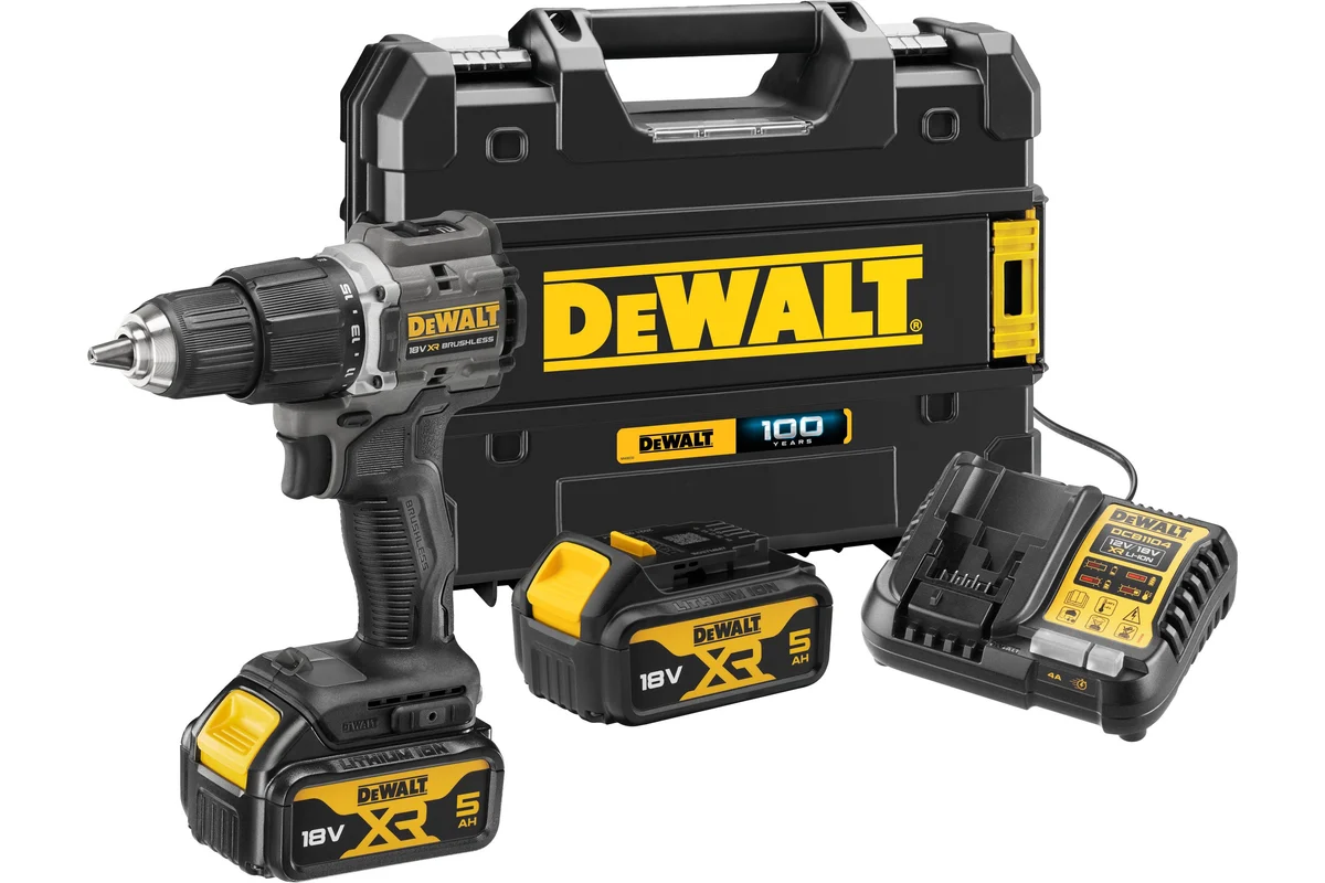 Акк. дрель шуруповерт 18В DCD100P2T DeWALT DCD100P2T