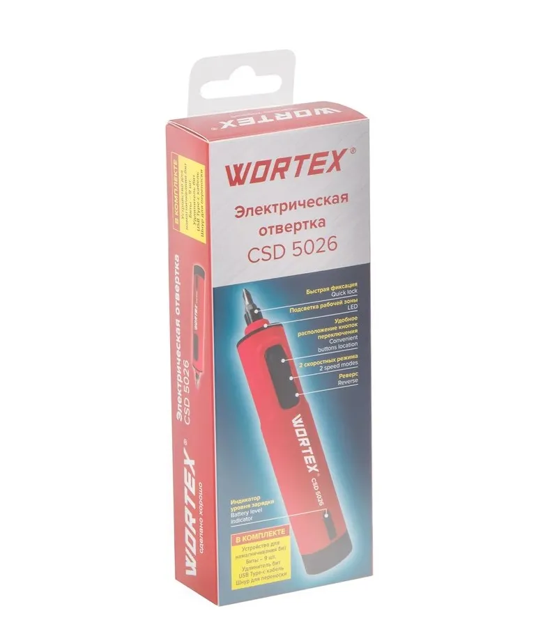 Отвертка аккум. 3,7В CSD 5026 WORTEX 1323396