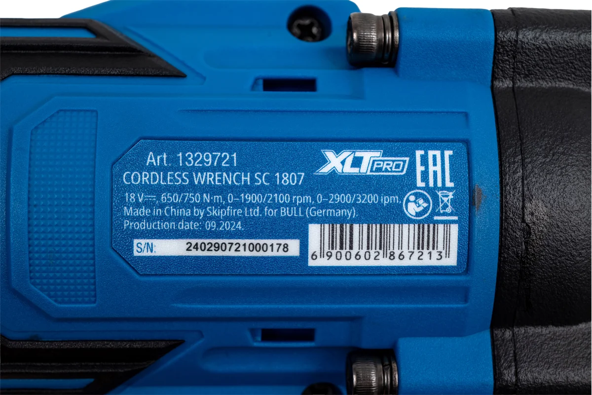 Гайковерт акк. 18В SC 1807 в кор. XLTpro SOLO BULL 1329721