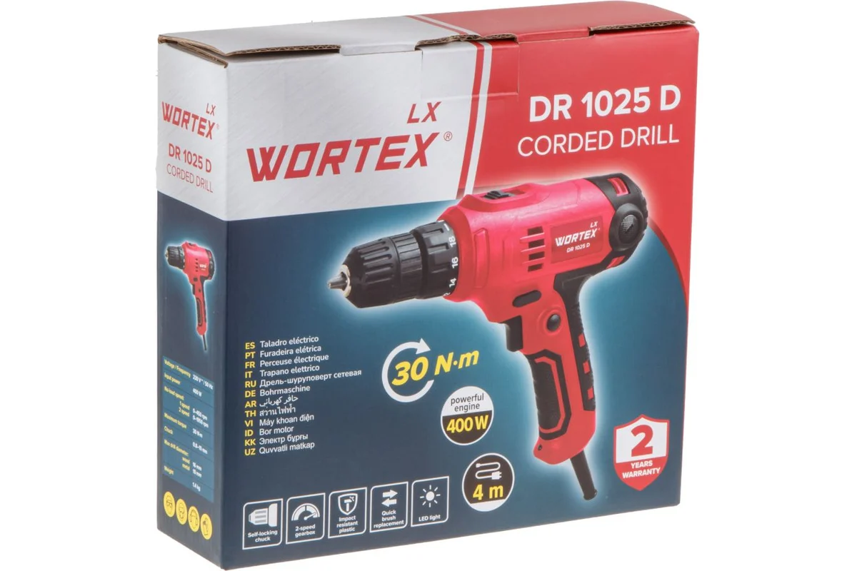 Шуруповерт сетевой LX DR 1025 D в кор. WORTEX 1335878