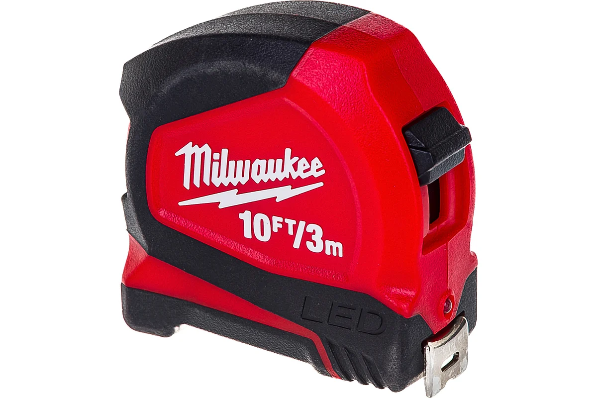 Рулетка 3м с LED подсветкой и магнитом в корпусе Milwaukee 48226602