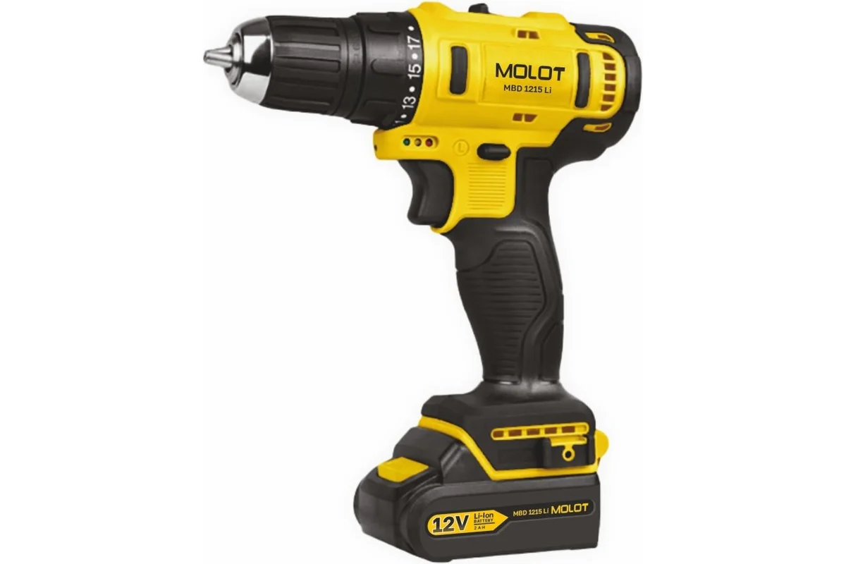 Акк. дрель шуруповерт 12В MBD 1215 Li в чем. MOLOT 1335568