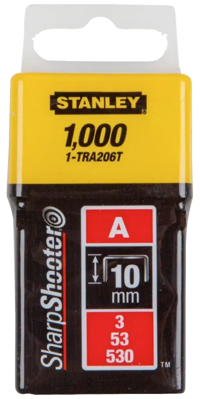 Скоба для степлера  "LIGHT DUTY" тип "А" (5/53/530) 10мм/ 3/8" * 1000шт (1-TRA206T) STANLEY