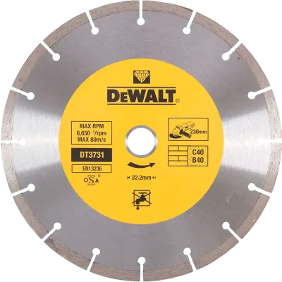 Диск алмазный универсальный 230х2,3х22.2мм сегментный DeWALT  DT3731-QZ