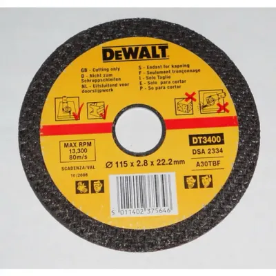 Диск отрезной по камню 180-3-22.2 для УШМ DT42573-XJ DeWALT плоский