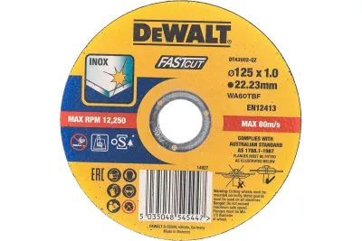 Диск отрезной 125-1-22.2 тип 41 Быстрый рез DT43902-QZ DeWALT (Замена DT3445-QZ, DT42340-XJ)