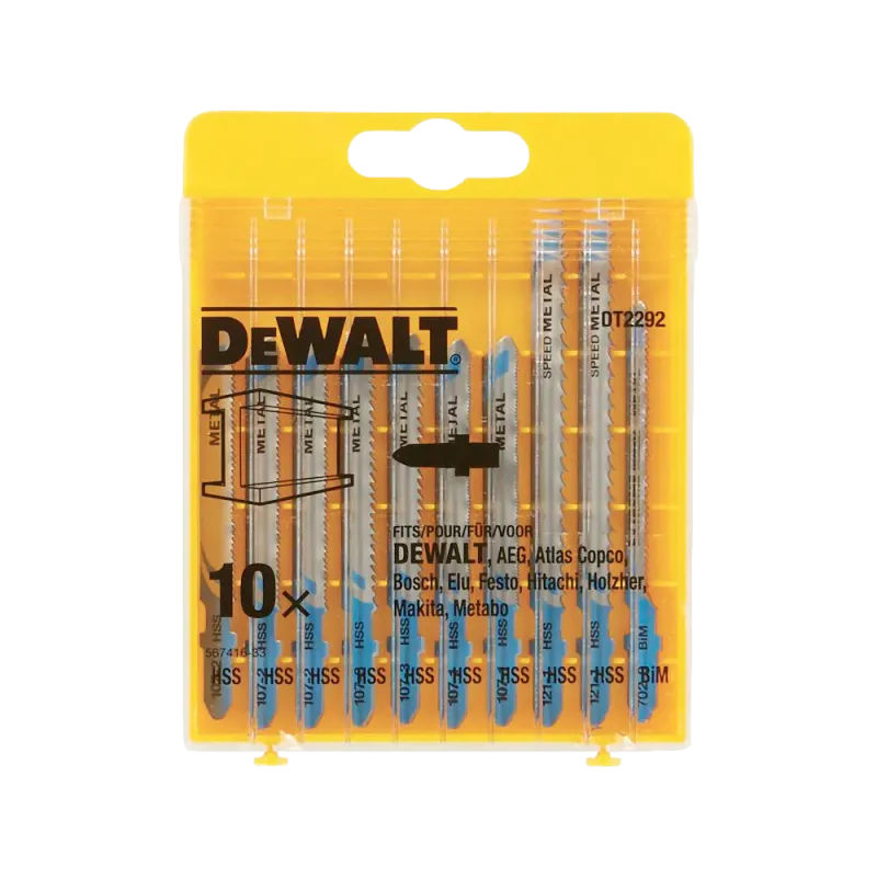 Набор пилок для лобзика по металлу (10 шт.) DeWALT DT2292-QZ