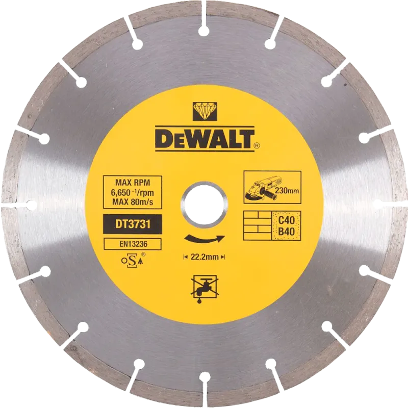 Диск алмазный универсальный 230х2,3х22.2мм сегментный DeWALT  DT3731-QZ