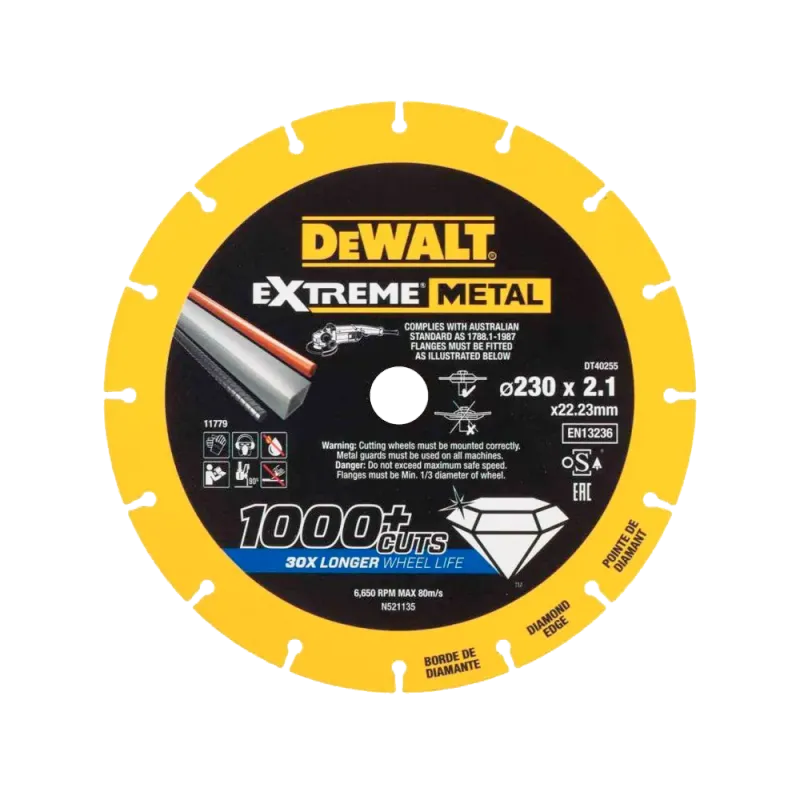 Диск алмазный по металлу 230х2.1х22.2мм сегментный DeWALT DT40255-QZ