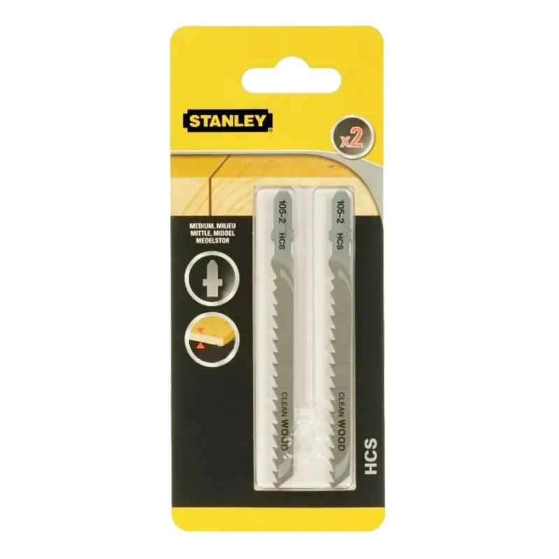 Пилка для лобзика по дереву 100х68мм HCS 2шт STANLEY STA21062-XJ