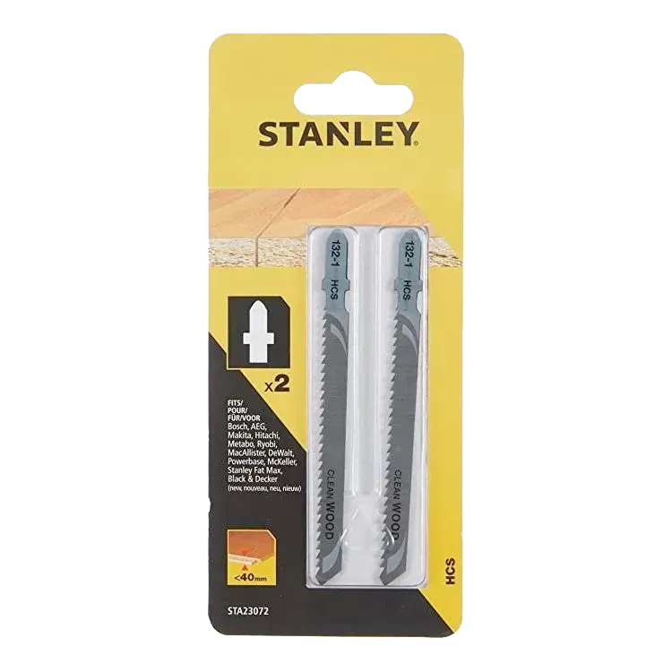 Пилка для лобзика по дереву 100х74мм HCS 2шт STANLEY STA23072-XJ