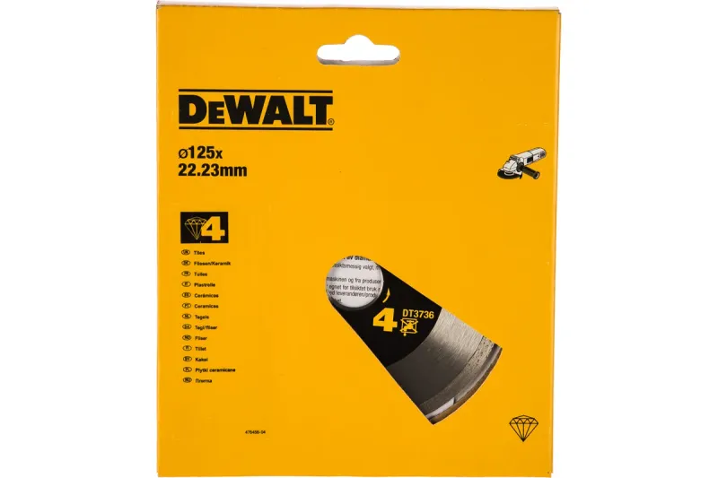 Диск алмазный по керамике 125х2.2х22.2мм сплошной DeWALT DT3736-XJ