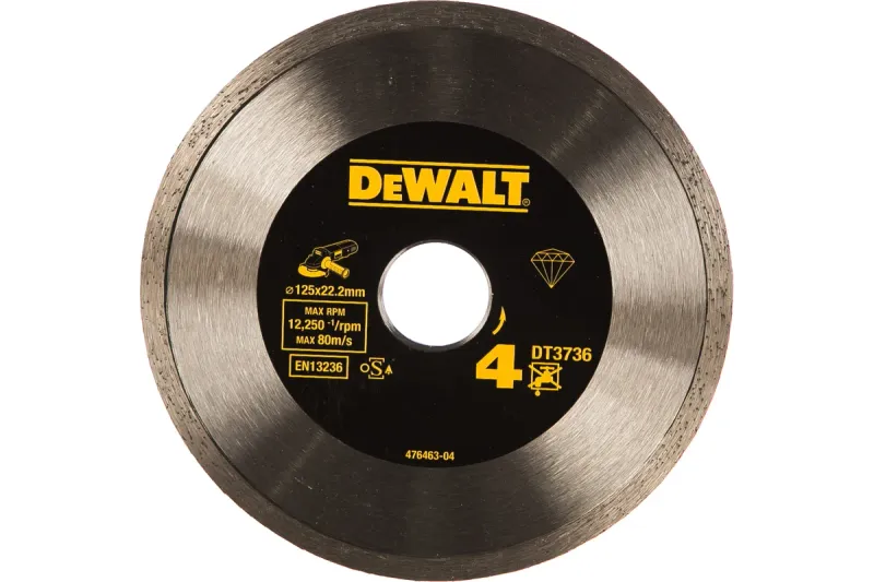 Диск алмазный по керамике 125х2.2х22.2мм сплошной DeWALT DT3736-XJ