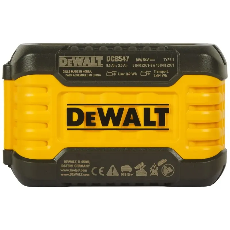 Аккумулятор 54/18В Li-Ion 9Ач DCB547 DeWALT DCB547-XJ