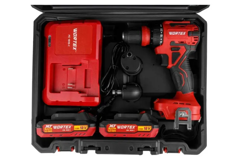 Акк. дрель шуруповерт 18В BD 2025 LiSET в чем. ALL1 XLT + 2 насадки WORTEX 1325844