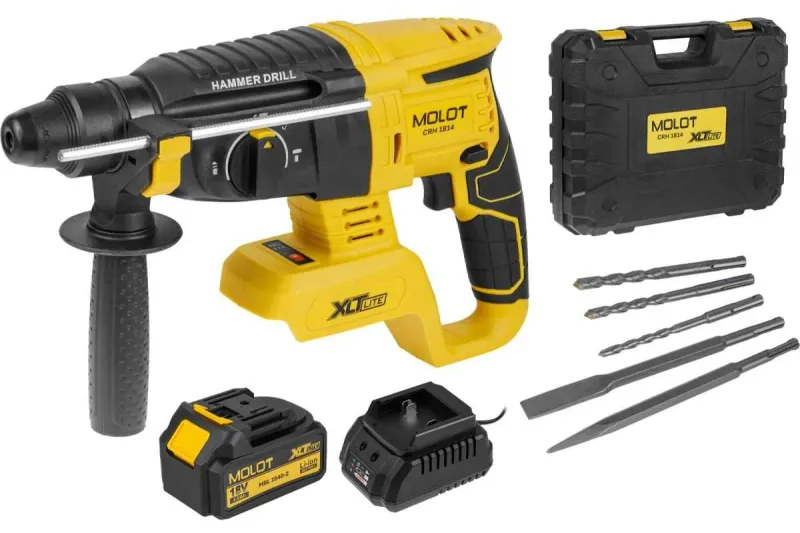 Перфоратор акк. 18В SDS-plus CRH 1814 XLT Lite SET MOLOT 2318034