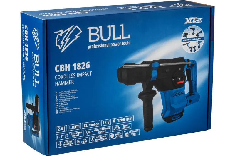 Перфоратор акк. 18В SDS-plus CBH 1826 Xcase BULL 1333735