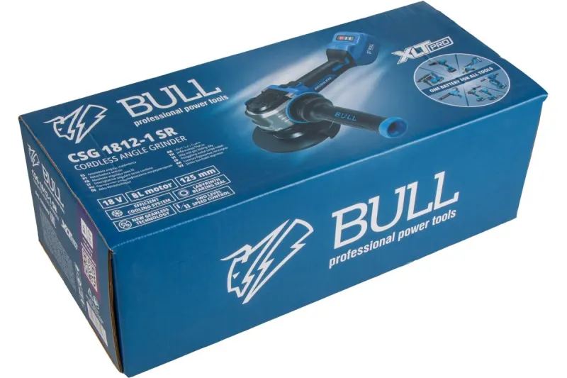 Угловая шлифмашина акк. 125мм CSG 1812-1 SR в кор.(безредукторный тип) BULL 1333947