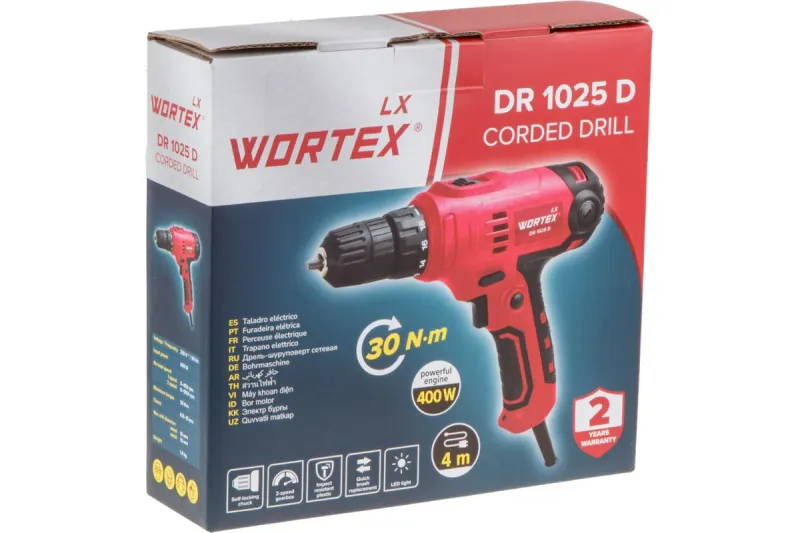 Шуруповерт сетевой LX DR 1025 D в кор. WORTEX 1335878