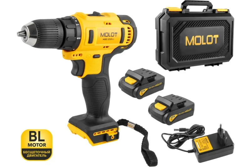 Акк. дрель шуруповерт 12В MBD 1215 Li в чем. MOLOT 1335568