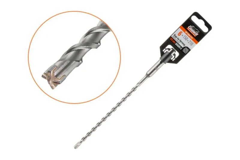 Бур SDS-plus 6х150х210мм QUADRO-X Gepard (1шт) GP1206-210
