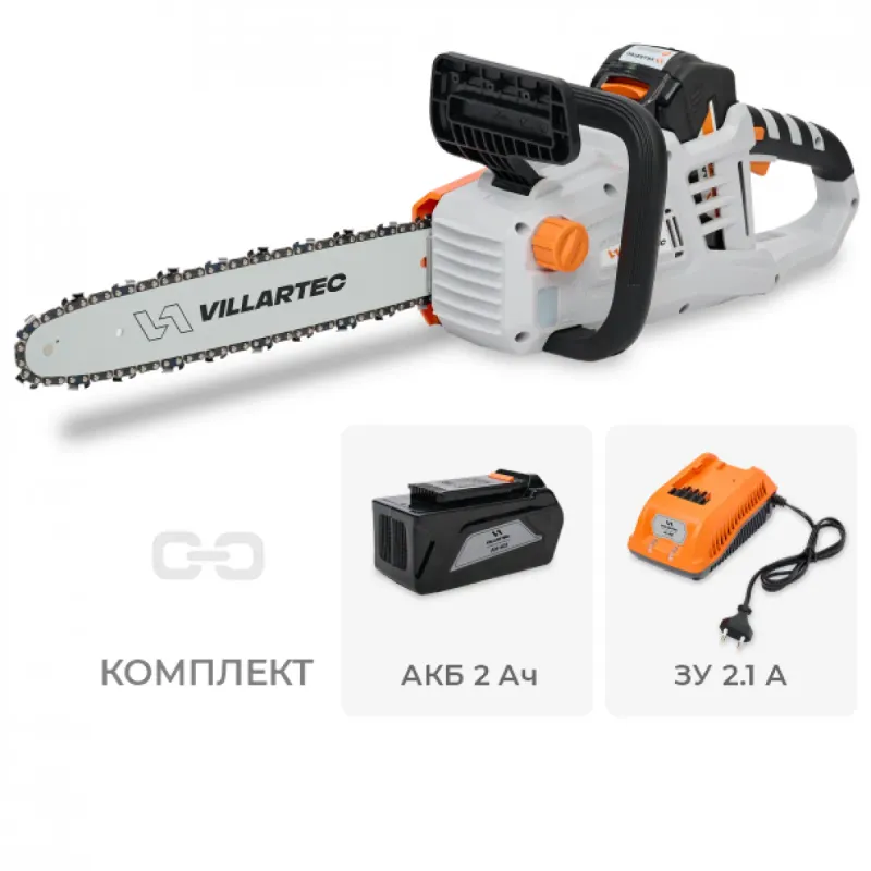 Пила цепная аккумуляторная SA40SET (AM402, AC402) VILLARTEC SA40SET