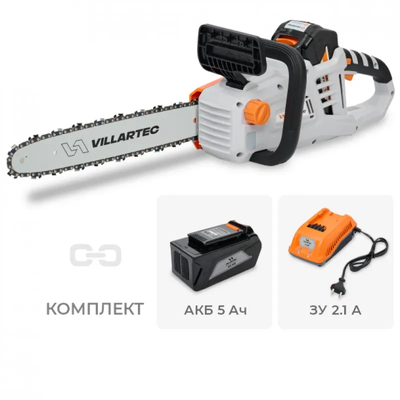 Пила цепная аккумуляторная SA40SET (AM405, AC402) VILLARTEC 1201400002