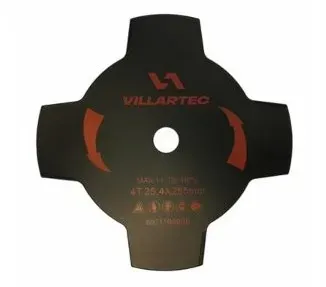 Нож 4-лопастной для мотокосы 255мм*1.7мм*25.4мм VILLARTEC
